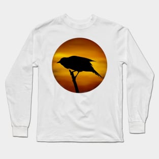 Redwing Blackbird Marsh Sunset Long Sleeve T-Shirt